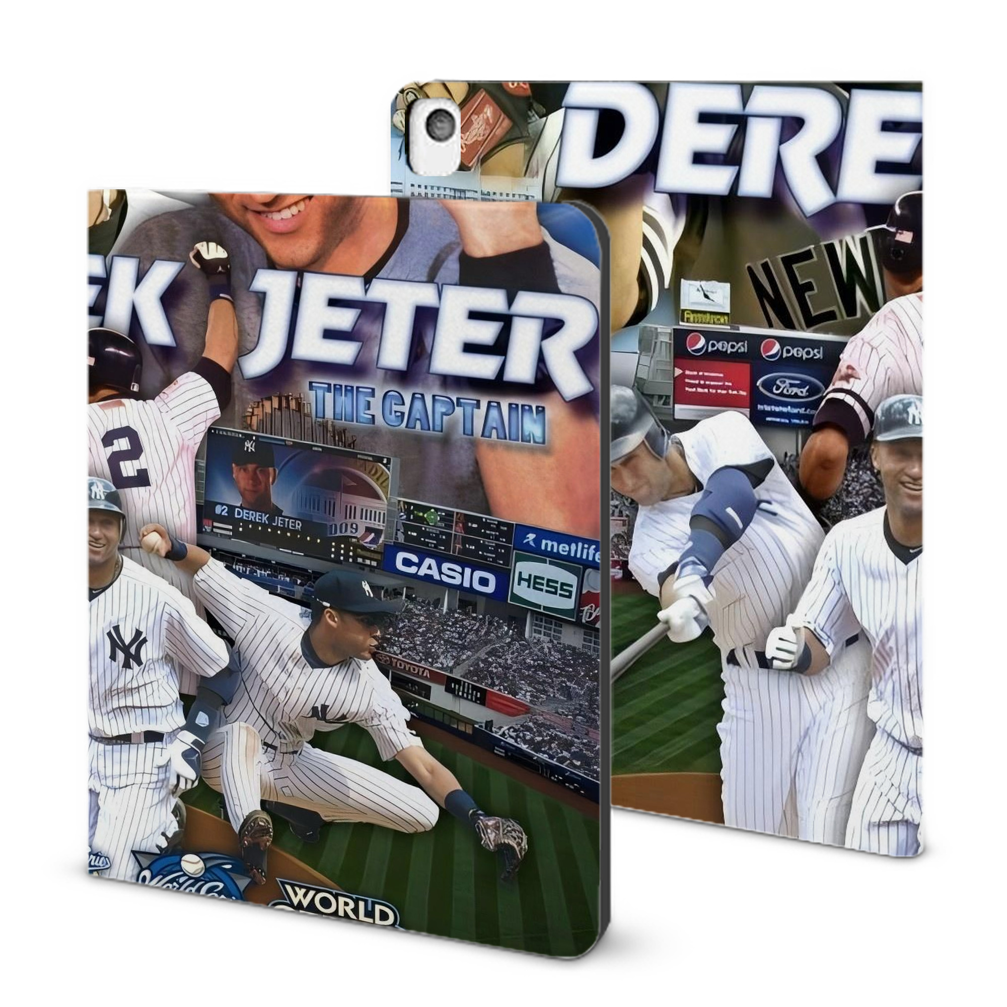 Derek Jeter 100 IPad Book-Style Case With Pencil Slot – Slim PU & TPU Cover – Full Protection, Precise Fit, Water & Scratch Resistant
